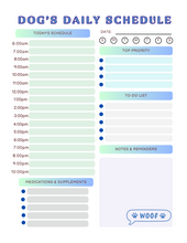 Load image into Gallery viewer, Blue Minimalist Daily Pet Schedule (Printable PDF)