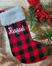 Load image into Gallery viewer, Christmas Plaid Holiday Stocking