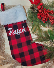 Load image into Gallery viewer, Christmas Plaid Holiday Stocking