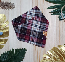 Load image into Gallery viewer, Maroon Plaid Flannel Bandana