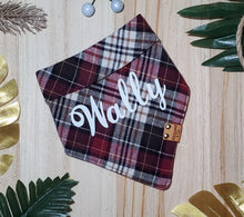 Load image into Gallery viewer, Maroon Plaid Flannel Bandana
