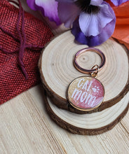 Load image into Gallery viewer, Rose Gold Cat Mom Keychain
