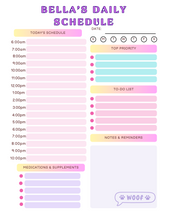 Load image into Gallery viewer, Pink Minimalist Daily Pet Schedule (Printable PDF)