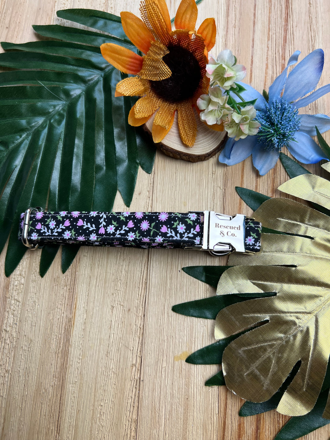 Black Floral Collar