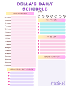 Pink Minimalist Daily Pet Schedule (Printable PDF)