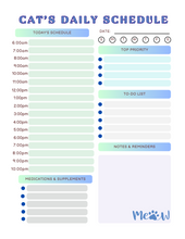 Load image into Gallery viewer, Blue Minimalist Daily Pet Schedule (Printable PDF)
