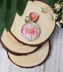 Floral Round Pet ID Tag