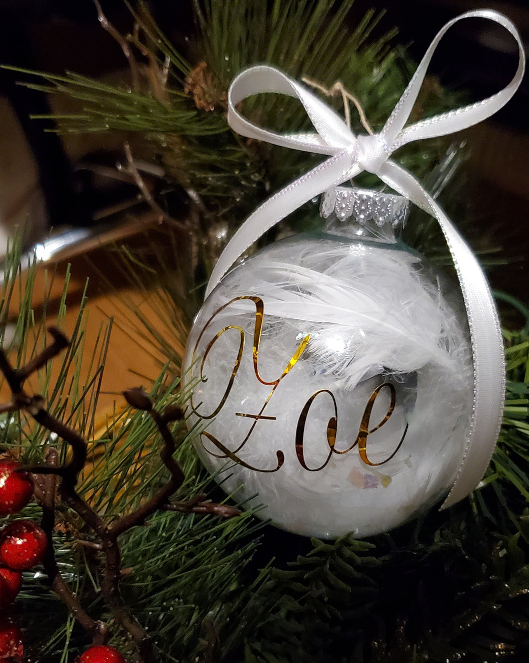 Personalized Feather-Filled Remembrance Ornament
