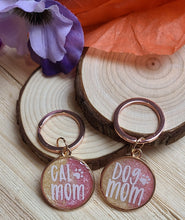 Load image into Gallery viewer, Rose Gold Cat Mom Keychain
